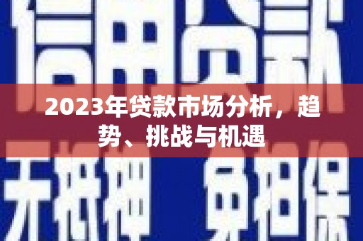 金城2023年贷款市场分析，趋势、挑战与机遇