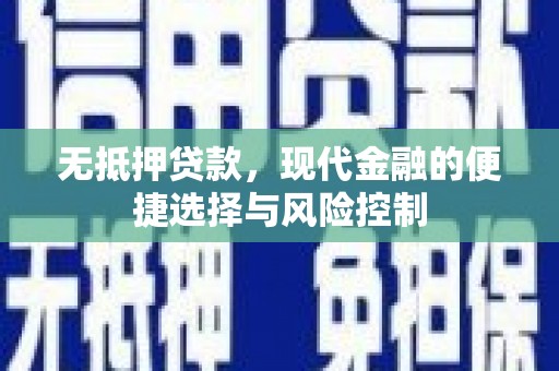 金城无抵押贷款，现代金融的便捷选择与风险控制