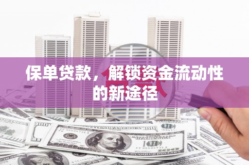 金城保单贷款，解锁资金流动性的新途径