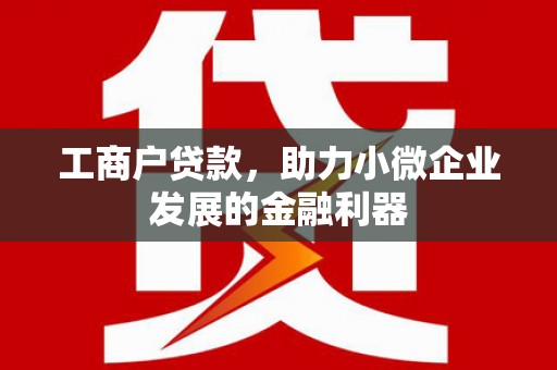 金城工商户贷款，助力小微企业发展的金融利器