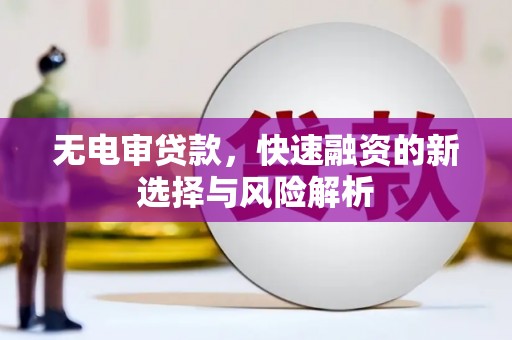 金城无电审贷款，快速融资的新选择与风险解析