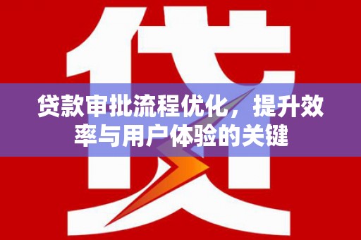 金城贷款审批流程优化，提升效率与用户体验的关键