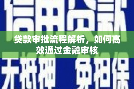 金城贷款审批流程解析，如何高效通过金融审核