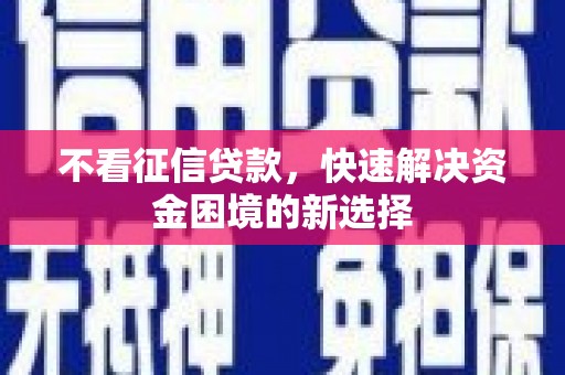 金城不看征信贷款，快速解决资金困境的新选择