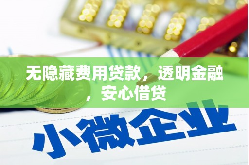金城无隐藏费用贷款，透明金融，安心借贷
