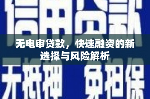 金城无电审贷款，快速融资的新选择与风险解析