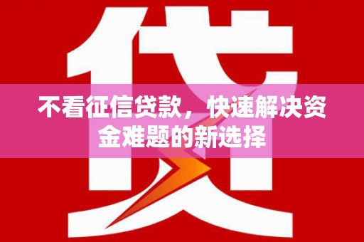 金城不看征信贷款，快速解决资金难题的新选择