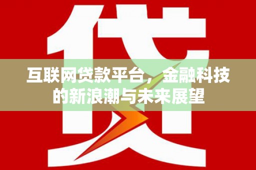 金城互联网贷款平台，金融科技的新浪潮与未来展望