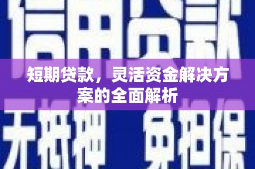 金城短期贷款，灵活资金解决方案的全面解析
