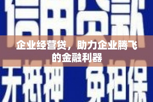 金城企业经营贷，助力企业腾飞的金融利器