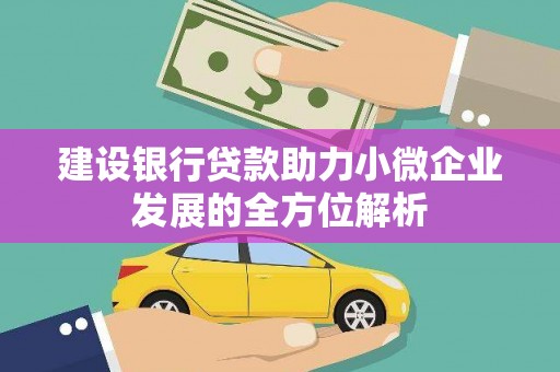 金城建设银行贷款助力小微企业发展的全方位解析