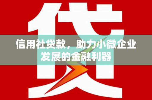 金城信用社贷款，助力小微企业发展的金融利器