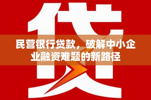 金城民营银行贷款，破解中小企业融资难题的新路径